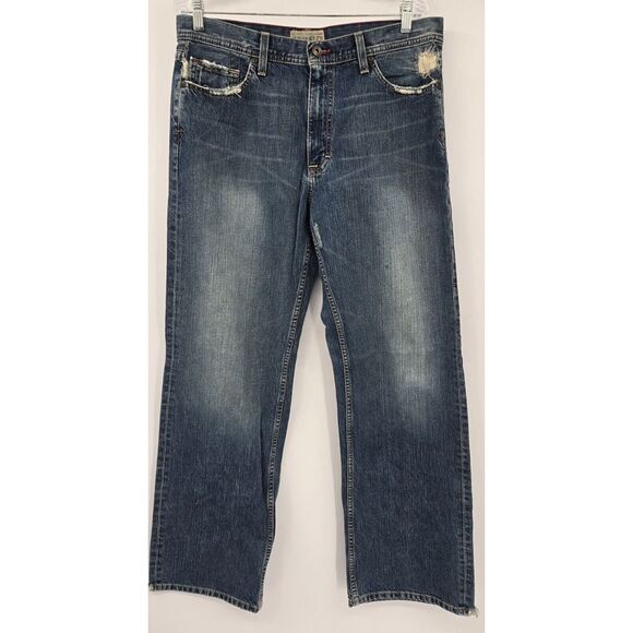 BKE Other - BKE Buckle Jeans Mens‎ 34x33 Marshall Distressed Blue Straight Leg Boot Cut
